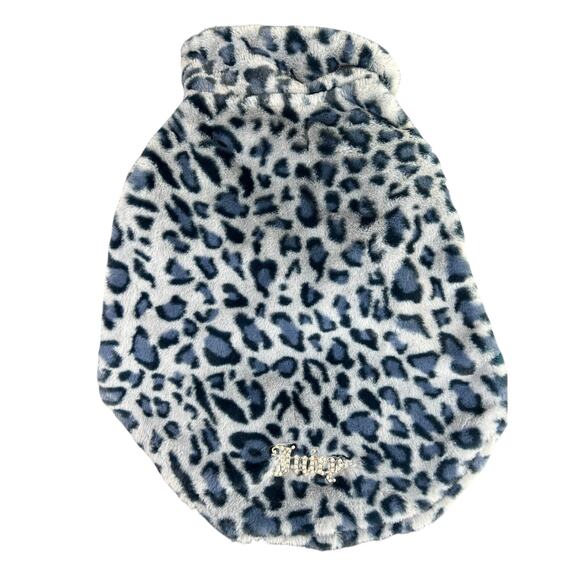NWT Dog Coat- Pet Clothes- Girl Pup Sz Large- Leopard Print Gray Blue- Juicy - Picture 2 of 9